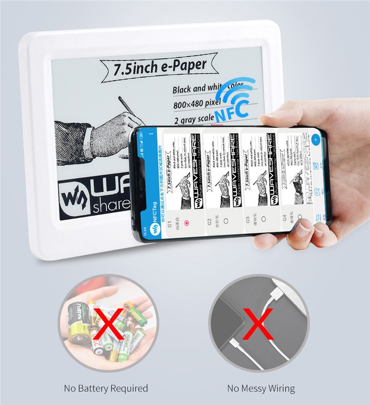 米博体育智能卡/RFID 不带电池的E-Ink电子墨水屏问世：全靠NFC驱动